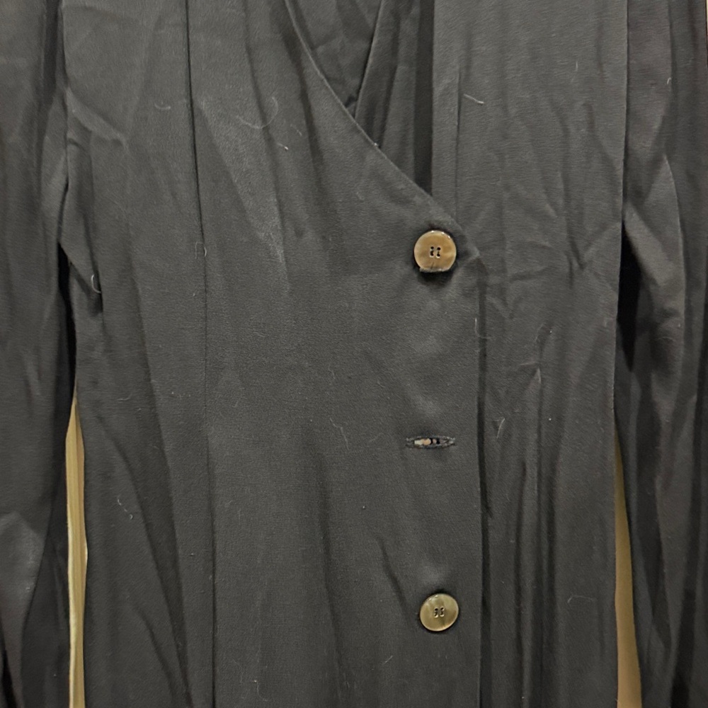 Vintage 80s/90s Virgo Fashions Black Midi Blazer Dress size 8 - Picture 2 of 11